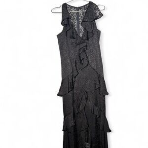 Jaygodfrey Black Ruffle maxi Dress